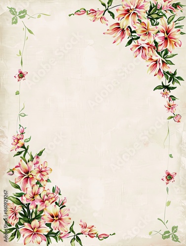 A vertical A4 journal page with a subtle artistic discreet floral border.