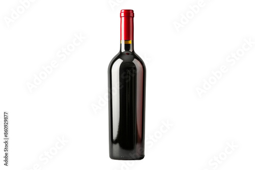 red wine bottle isolated on transparent background