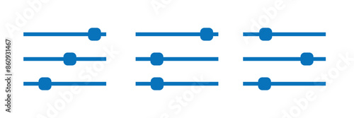 Filter control icon Flat vector set outline
