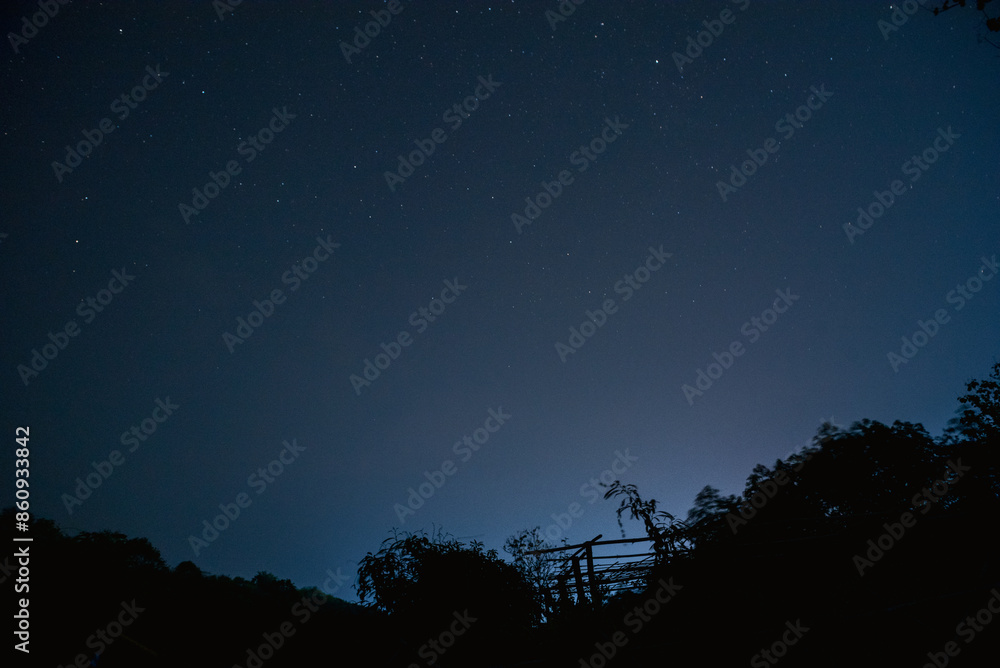 Night stars in the mountain sky. Night stars in the mountain sky.