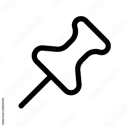 drawing pin icon with line style, perfect for user interface projects