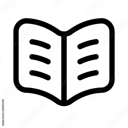 open book icon with line style, perfect for user interface projects