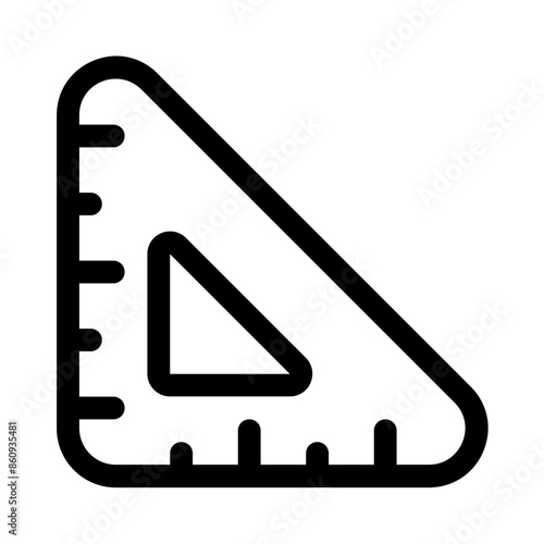 triangle ruler icon with line style, perfect for user interface projects