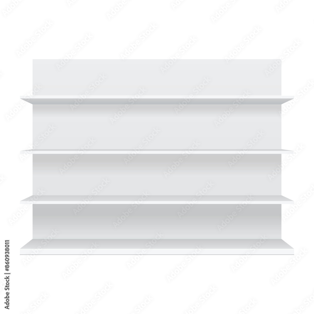 3d empty showcase display with retail shelves. Mock up. Vector 3d empty showcase display with retail shelves. Mock up. Vector