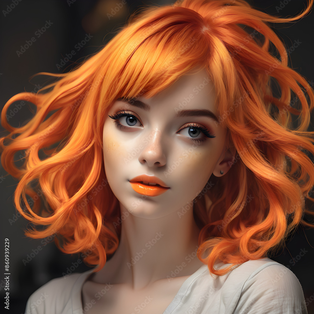 Atractiva y Angelical: Chica con Pelo Naranja Atractiva y Angelical: Chica con Pelo Naranja