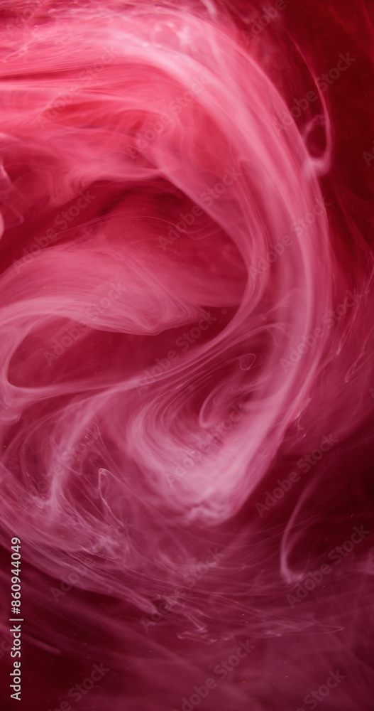 Obraz premium Vapor swirl. Mist vortex. Defocused pink white color smoke wave texture ink floating mix whirl rotation abstract art background.