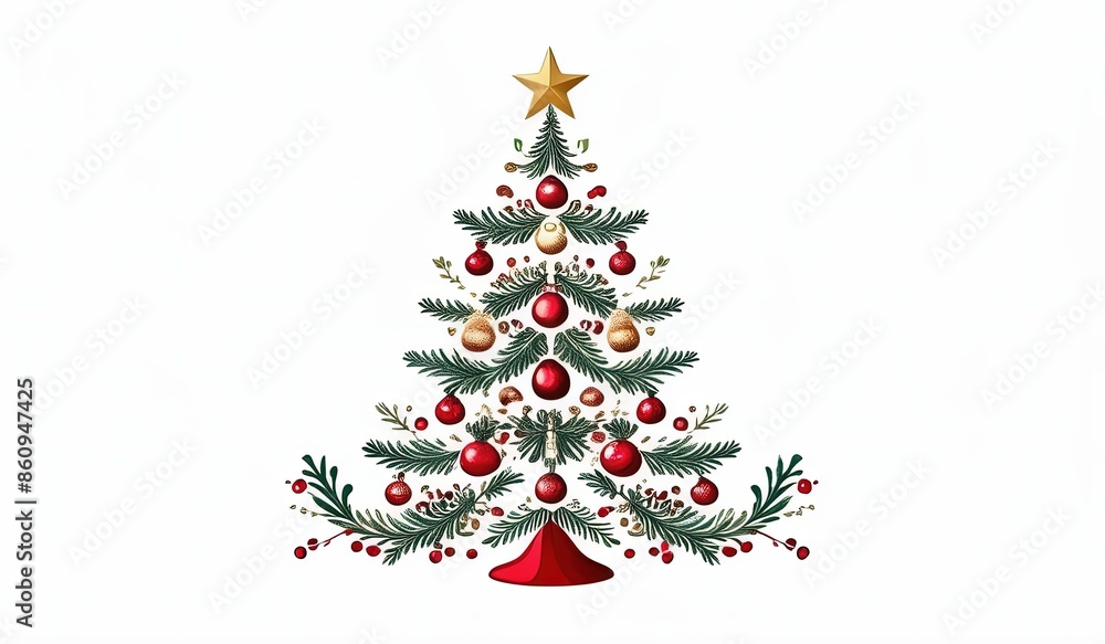 christmas tree on a white background christmas tree on a white background
