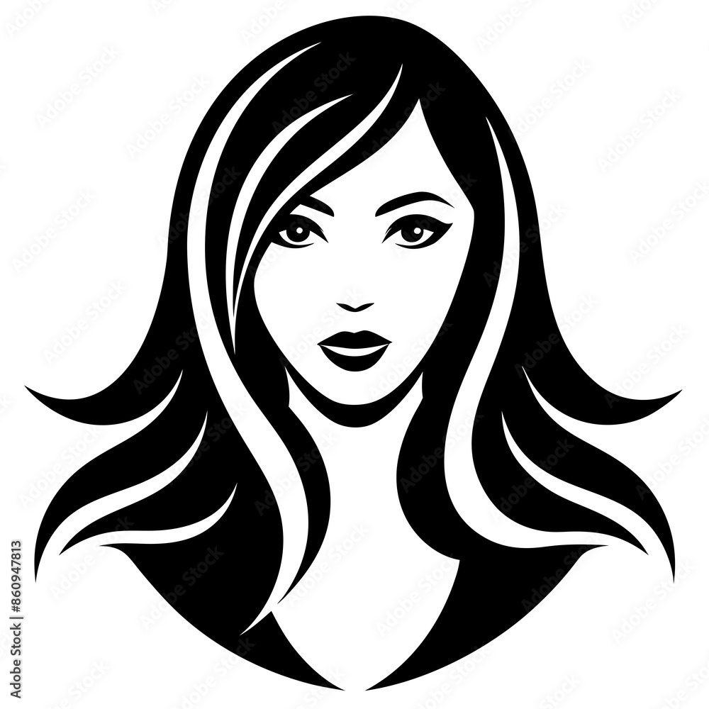 Beautiful lady's face logo icon silhouette vector illustration
Beautiful lady's face logo icon silhouette vector illustration