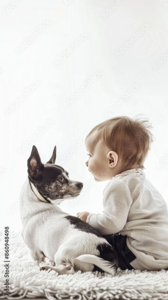baby with dog , commercial ads photo, product shot, stunning, beautiful, minimalist, award photo, centered baby with dog , commercial ads photo, product shot, stunning, beautiful, minimalist, award photo, centered