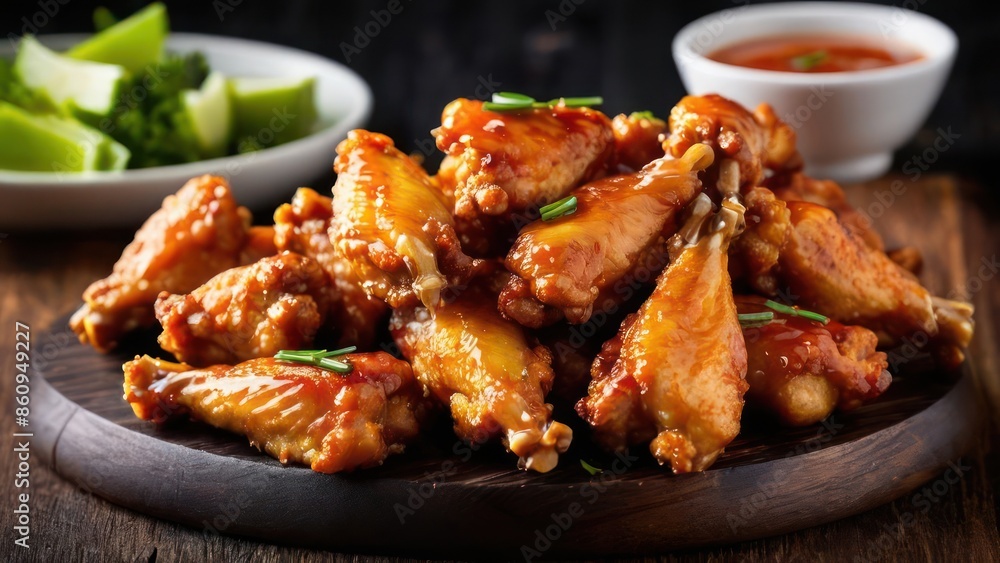 Intimate Portrayal of Gourmet Glazed Chicken Wings - A Culinary Delight Intimate Portrayal of Gourmet Glazed Chicken Wings - A Culinary Delight
