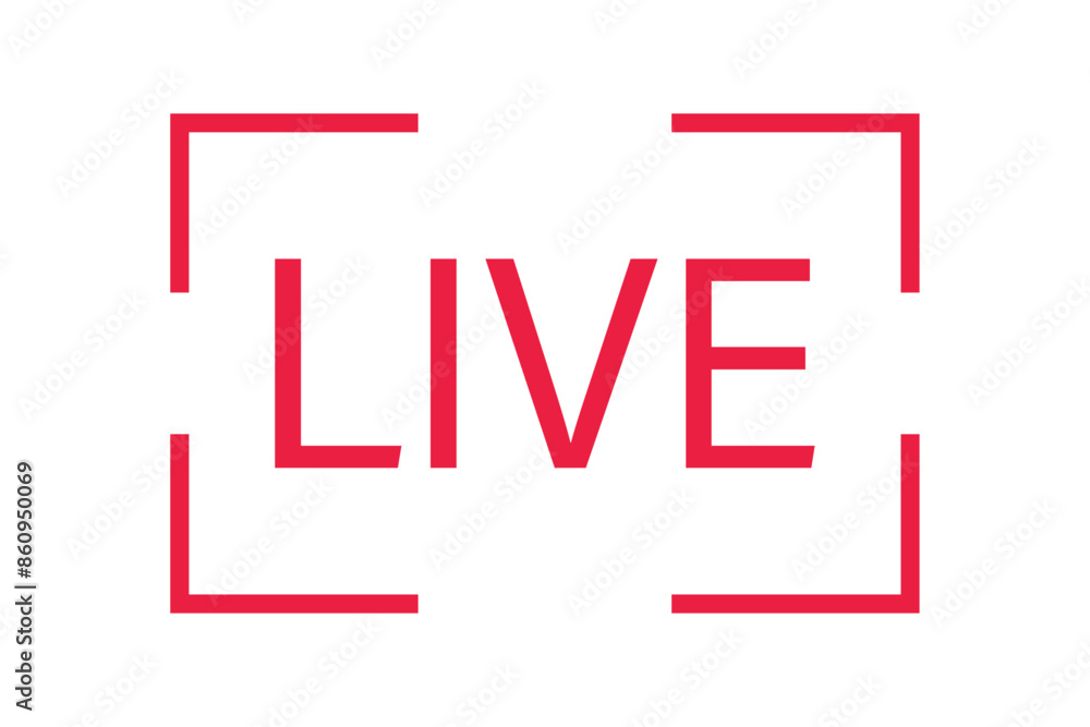 Red live broadcasting sign text vector illustration design Red live broadcasting sign text vector illustration design