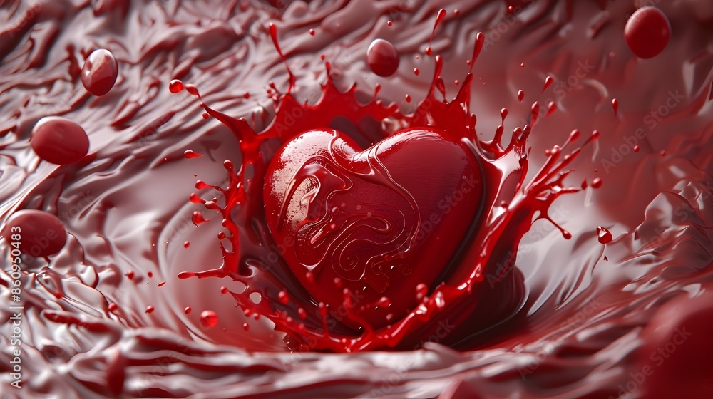 Flowing Heart:An 3D Rendering of Life's Vibrant Energy Flowing Heart:An 3D Rendering of Life's Vibrant Energy