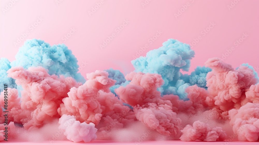Abstract Pink and Blue Smoke Clouds on a Pink Background Abstract Pink and Blue Smoke Clouds on a Pink Background