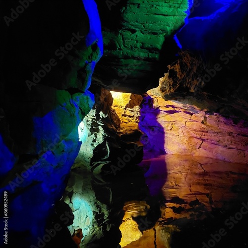 inside the cave blue light photo