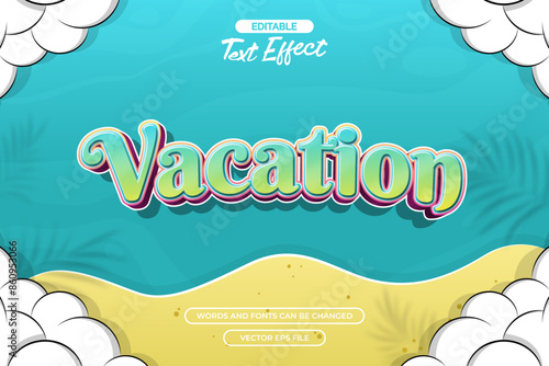 Vacation editable text effect