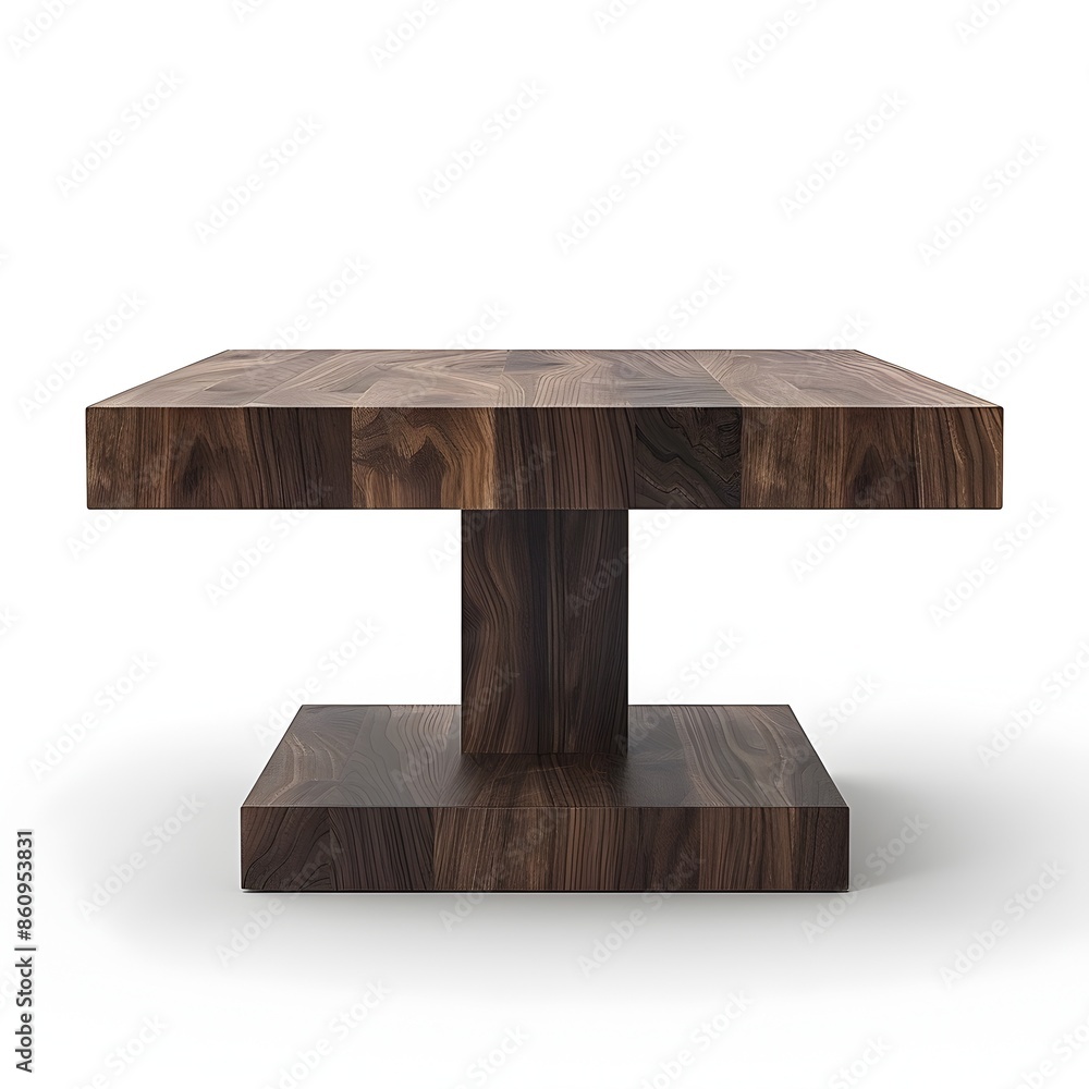 Sleek Modern Dark Wood Table on Clean White Background for Product Display Sleek Modern Dark Wood Table on Clean White Background for Product Display