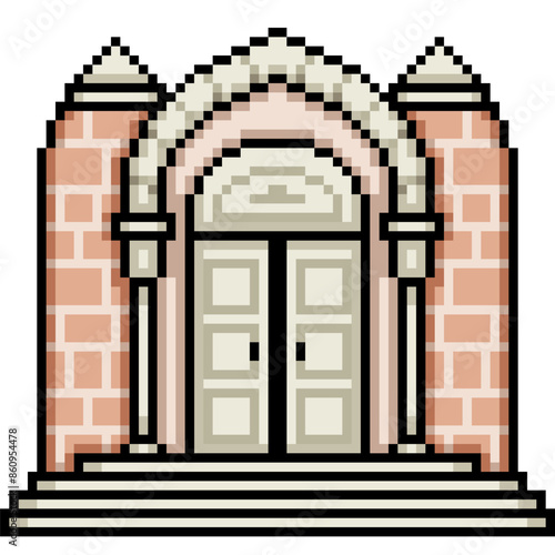 pixel art of fancy door arch