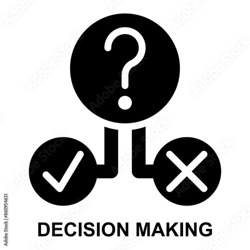 decision making, decision, question, undecided, option, choice solid glyph icon