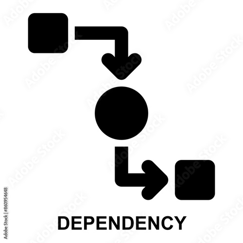 dependency, dependencies, dependent, path, plan, steps solid glyph icon