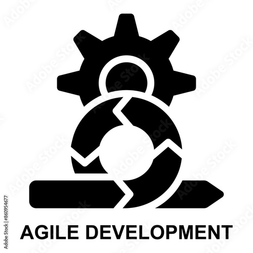 agile development, agile, scrum, iterative, development, project management solid glyph icon