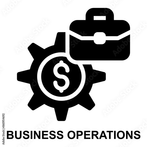 business operations solid glyph icon