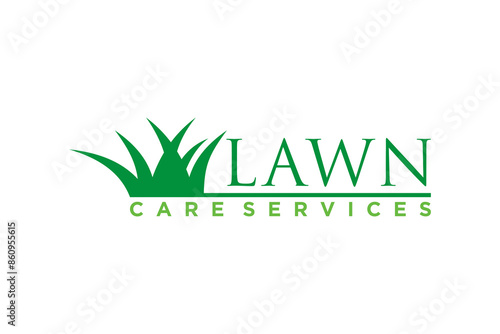 Lawn care logo design, landscape, grass concept template