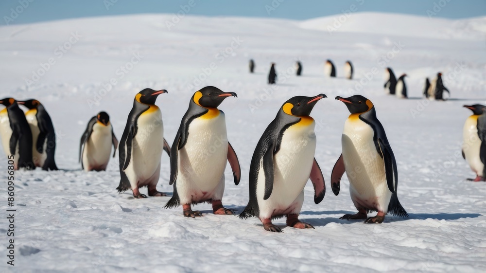 Fototapeta premium penguins on ice