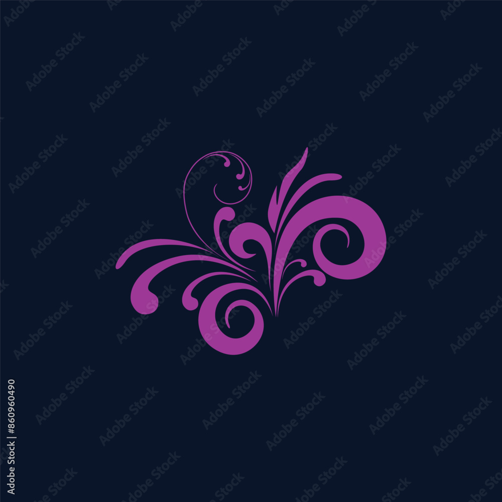 organic carved motif vector design purple