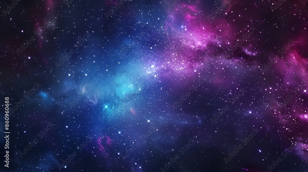 Naklejka premium Futuristic galaxy: vibrant deep space illustration