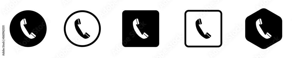Call Icons Symbol Set Black Call Logo Vector Clipart Illustration Call Icons Symbol Set Black Call Logo Vector Clipart Illustration