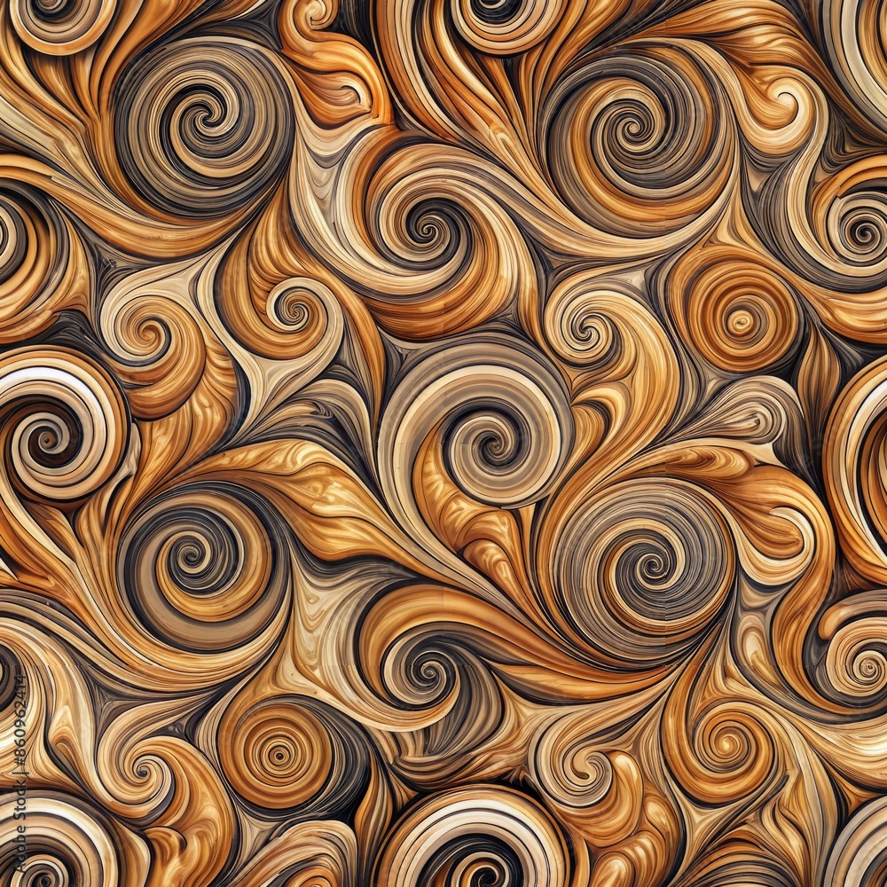 Seamless pattern of abstract swirls and spirals, creating a sense of movement and fluidity, Generative AI Seamless pattern of abstract swirls and spirals, creating a sense of movement and fluidity, Generative AI