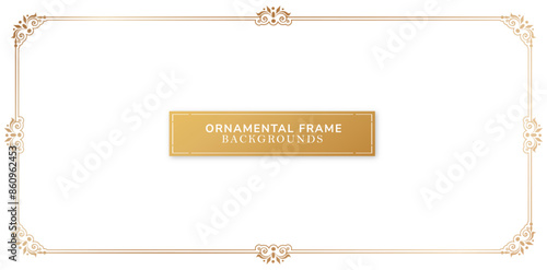 Luxury golden border frame isolated on a white background for your design certificate of completion template, wedding invitations and greeting cards, stationery designs material papers, antique frames