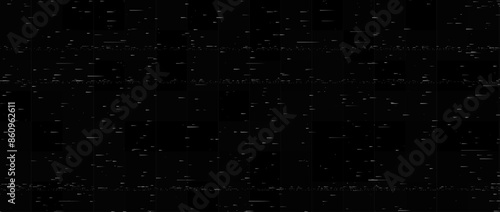 Static noise texture. Lost or bad TV signal concept. Random rippled video tape background. Glitch vhs pixel noise wallpaper. Image distortion distressed backdrop effect. Vector black crt tv screen