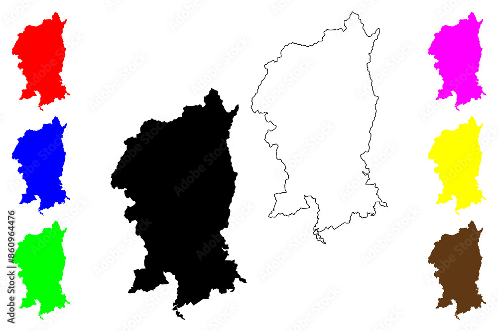 Naklejka premium Kyoto City (State of Japan, island country, Kanto Region) map vector illustration, scribble sketch City of Kyoto map