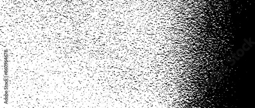 Black grit grunge texture. Grainy photocopy overlay background. Distressed noise surface with dust, sand, particles, specks, speckles. Rough dirty granule lino backdrop of concrete, cement. Vector