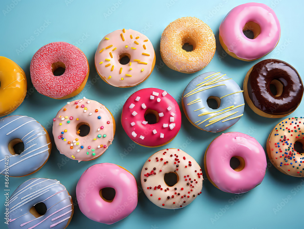 Attractive Colorful sweeties donuts, pattern composition Attractive Colorful sweeties donuts, pattern composition