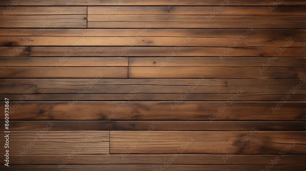 Fototapeta premium Wood interior wall decoration. Close up of wall made of wooden planks background. 
