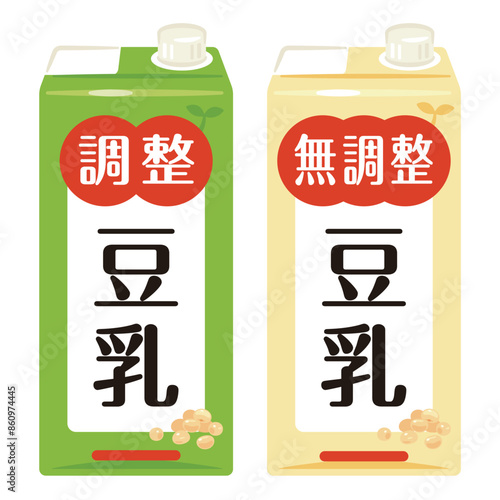 パック入りの無調整豆乳と調整豆乳