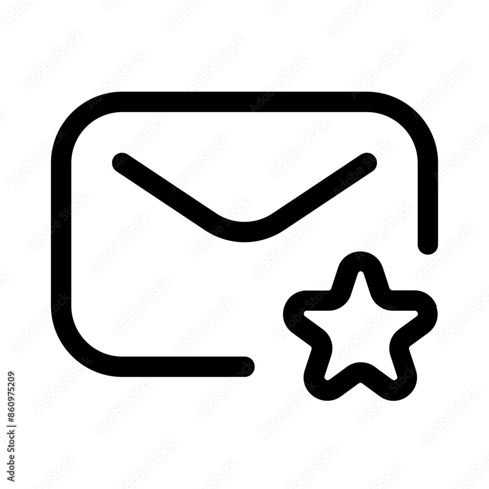 starred mail icon with line style, perfect for user interface projects starred mail icon with line style, perfect for user interface projects