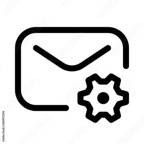 mail settings icon with line style, perfect for user interface projects