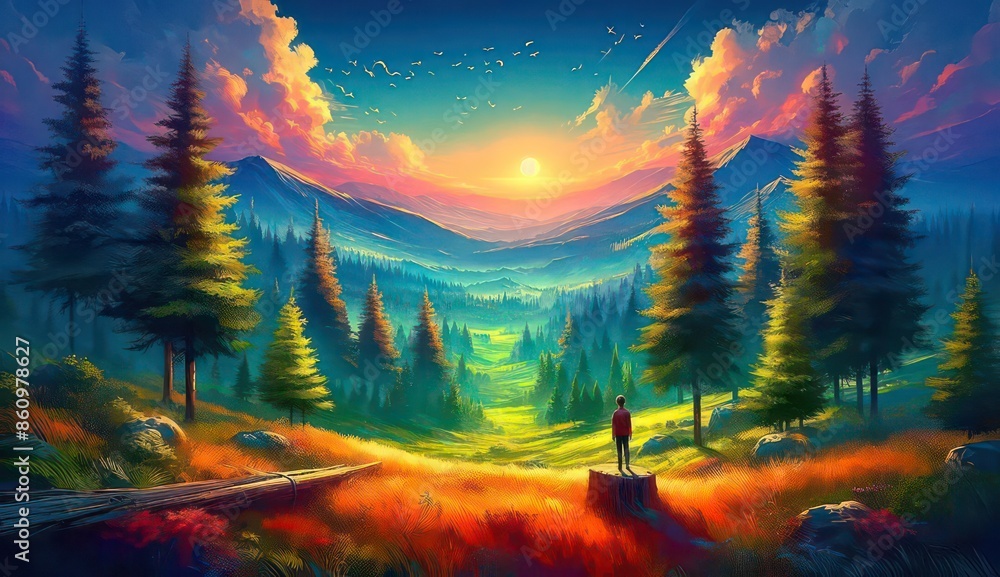 Fototapeta premium Beautiful evening scenery 7