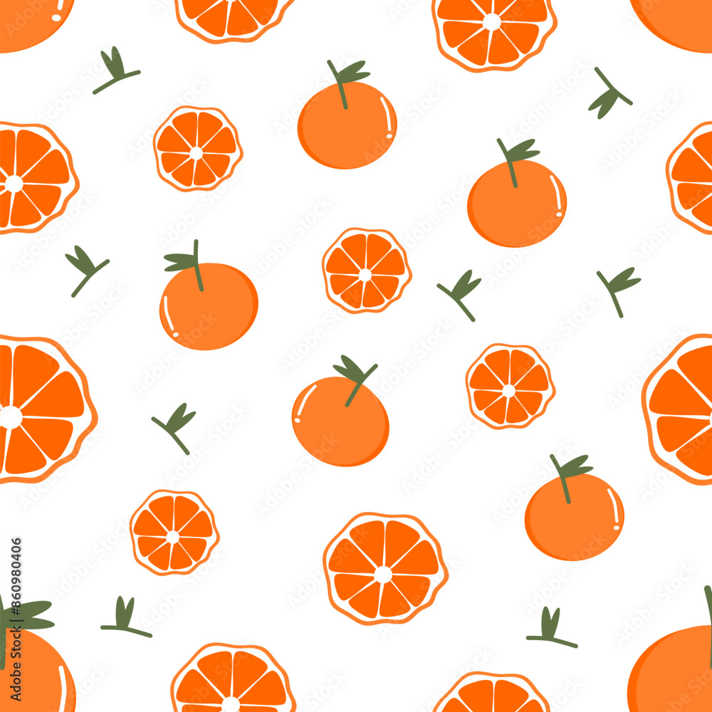 seamless background with leaf and oranges seamless background with leaf and oranges