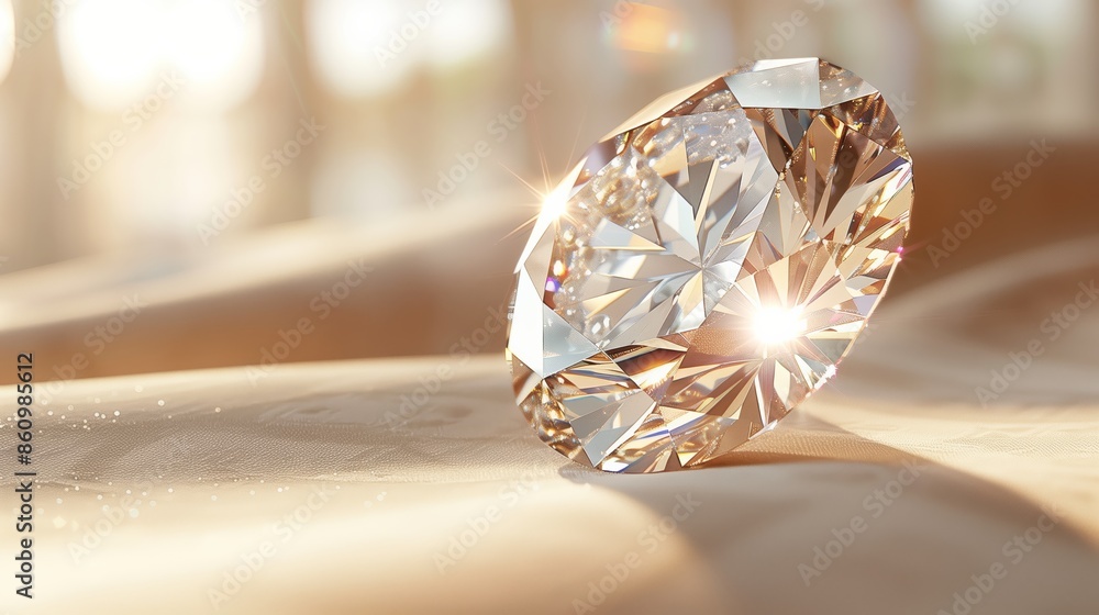 Close-up of a Magnificent Oval Brilliant Diamond with Radiant Sparkle Close-up of a Magnificent Oval Brilliant Diamond with Radiant Sparkle