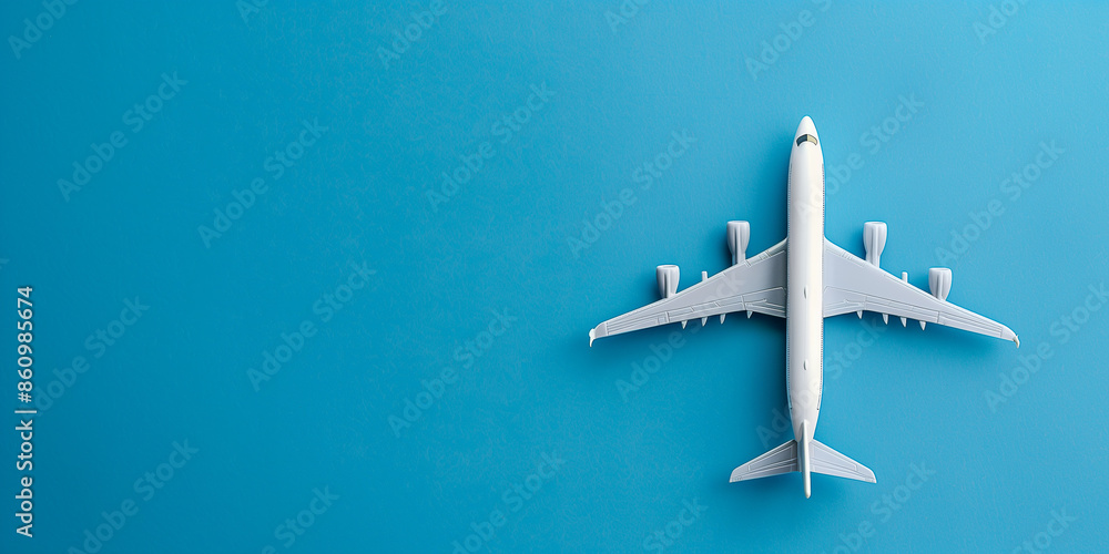 Miniatur-Spielzeugflugzeug auf unifar Hintergrund mit Raum für Text Sommerurlaub mit dem Flugzeug. Reisebüro-Banner-Design-Vorlage, Banner- oder Header-Modell Miniatur-Spielzeugflugzeug auf unifar Hintergrund mit Raum für Text Sommerurlaub mit dem Flugzeug. Reisebüro-Banner-Design-Vorlage, Banner- oder Header-Modell