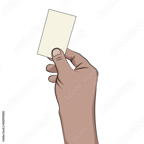 Hand holding penalty card.