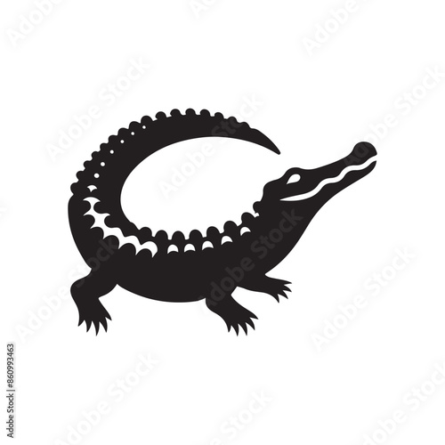 crocodile silhouette vector