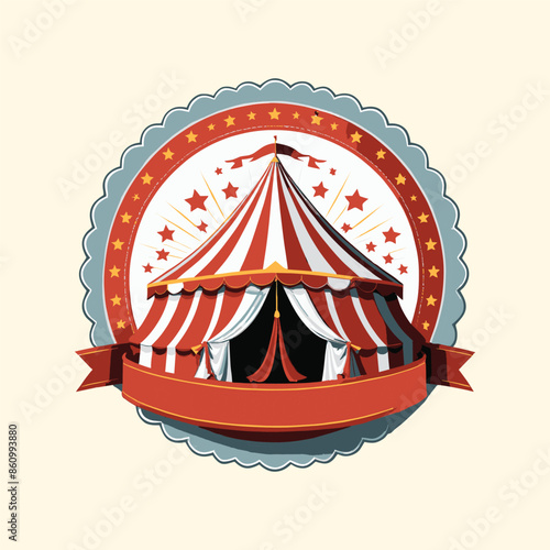 Vintage Circus Tent Badge Illustration