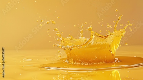 Minimalist graphic of a honey splash on a clean background with ample space for text or branding suitable for various design projects