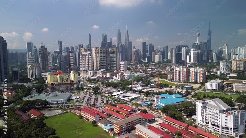 Aerial video of Kuala Lumpur in daytime
