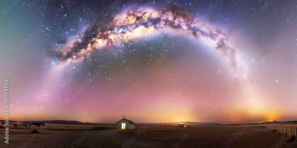 emote Church Illuminated by Milky Way Galaxy emote Church Illuminated by Milky Way Galaxy